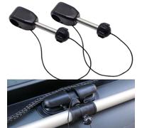 Serenophile Soporte de remo de anclaje para kayak, barra giratoria de 360 grados con tapa de bloqueo para barco inflable, canoa, balsa, clip de soporte de metal de plástico, negro, paquete de 2