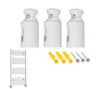 Serenophile Soportes de toallero, soportes de radiador, soportes de fijación de pared, ajustables de 75 a 95 mm, plástico fuerte con tornillos para rieles calefactores curvados rectos, color blanco