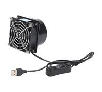 Serenophile Ventilador de campana extractora USB pequeño, velocidad ajustable para cocina, no requiere instalación, extractor de humos de plástico con cable largo, color negro