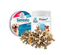 Seresto + 8 kg + Plaque Plus 60 gr + Galletas Minihuesitos Bolsa