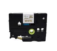 SErgcrFXb Cinificación de Etiqueta de 12 mm Compatible con Suministros de Impresora Cinta de Cinta de satén TZE-RE34 TZE-RN34 TZ-RE31 R231 R234 para el número de pie(Gold on White R234)