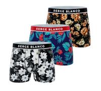 Serge Blanco Boxer Hombre, Calzoncillos Hombre Transpirable y Ultra-Suave (Juego de 3), Azul/rojo/negro/blanco, XL