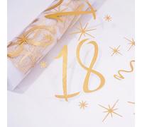 Sergey 18 Camino Mesa Dorado, Decoración Camino Mesa 18 Cumpleanos, Camino Mesa Cumpleanos Nina, Camino Mesa Happy Birthday, Adecuada para Fiesta de Cumpleanos de Ninos y Ninas (Dorada)