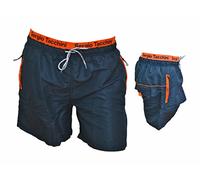 Sergio Tacchini Bañador de hombre tipo bóxer de playa para niño, también disfraz de niño, 21932 Antracita, L