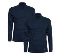 Sergio Tacchini Camiseta Cuello Alto para Hombre cálido algodón Pack de 2, Azul XL