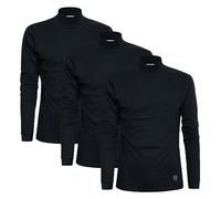 Sergio Tacchini Camiseta Cuello Alto para Hombre cálido algodón Pack de 3, Negro L