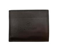 Sergio Tacchini Cartera de hombre de piel auténtica con relieve lateral - Elegante y compacta 9,5 x 12,3 cm - Cód. K50085P029, marrón, 9,5 x 12,3 cm, Moderno