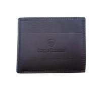 Sergio Tacchini Cartera de hombre de piel auténtica con relieve lateral - Elegante y compacta 9,5 x 12,3 cm - Cód. K50085P029, azul navy, 9,5 x 12,3 cm, Moderno