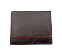 Sergio Tacchini Cartera de piel auténtica para hombre con borde de óxido, diseño clásico y funcional con monedero y cartera, marrón, Piccolo, Moderno
