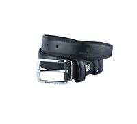 Sergio Tacchini Cinturón de Hombre Exterior PU Interior de Piel, Hebilla Libre de Níquel