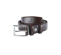 Sergio Tacchini Cinturón de Hombre Exterior PU Interior de Piel, Hebilla Libre de Níquel