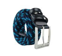 Sergio Tacchini Cinturón Elástico Trenzado para Hombre y Mujer, con Detalles de Piel Auténtica, Caja de Regalo