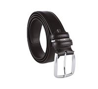 Sergio Tacchini Cinturón para hombre en piel auténtica, hebilla acortable sin níquel (Marrón oscuro dos costuras 348, 125 cm (TG 54-56))