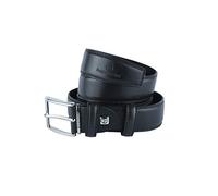 Sergio Tacchini Cinturón para hombre Exterior Cuero PU Interior, hebilla sin níquel (Negro 3,5 cm, 145/150 (XXXL))