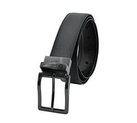 Sergio Tacchini Cinturón Reversible para Hombre de Piel Auténtica, Hebilla Rectangular, Ajustable y Recortable