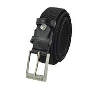 Sergio Tacchini Cinturón trenzado, de Hombre y Mujer, tejido elástico y cuero genuino, caja de regalo Negro 125