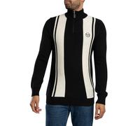 Sergio Tacchini de los hombres Línea joven 1/4 de punto, Negro