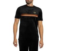 Sergio Tacchini Hombre Camiseta De Terciopelo Ayme, Black/Gold, L