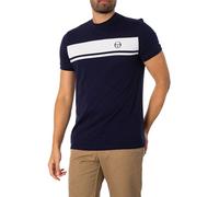 Sergio Tacchini Hombre Camiseta Master, Navy/White, S