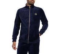Sergio Tacchini Hombre Chaqueta Deportiva De Terciopelo Court, Maritime Blue/Gardenia, XL