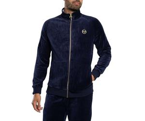Sergio Tacchini Hombre Chaqueta Deportiva De Terciopelo Court, Maritime Blue/Gardenia, XL