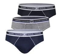 Sergio Tacchini Slip Hombre algodón Bielástico, Art. 9001 Pack de 3 Multicolor M