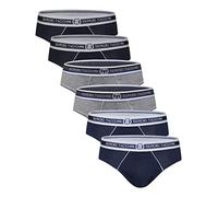 Sergio Tacchini Slip Hombre algodón Bielástico, Art. 9001 Pack de 6 Multicolor M