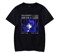 Serial Experiments Lain Anime Merch - Camiseta unisex casual de cuello redondo de manga corta a la moda clásica, Negro, 42