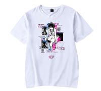 Serial Experiments Lain Camiseta unisex casual cuello redondo manga corta anime merch moda retro clásica camiseta, blanco, 42