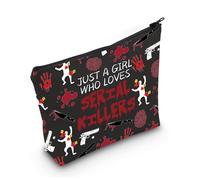 Serial Killer - Bolsa de cosméticos con cremallera para asesinos en serie, regalo para aficionados, asesinos en serie, Loves Serial Killers 3uk, moda