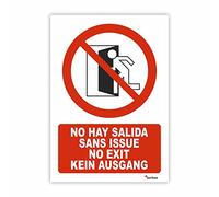 Seribas Señal No Hay Salida - Medidas 21x30 cm - PVC Glasspack 0.7mm - Carteles Homologados - Ideal Interior o Exterior - Resistente y Duradero - Indicación Prohibición