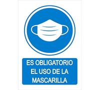 Seribas Señal Uso Obligatorio de Mascarilla, (Pack de 2 und) Cartel PVC 1,0 mm. Tamaño A4 21 x 30 cm, Homologada, Tinta y Material Resistente.