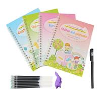 Serie de escritura infantil: manual de letras Grooves, libro de trabajo de rastreo de escritura a mano, cuaderno de práctica preescolar con portalápices ergonómico | Ayuda de aprendizaje fundamental p