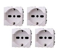 Serie de frutas - Enchufes de interruptores de inversor, compatible con Bticino Living Light Blanco (4 enchufes Schuko)