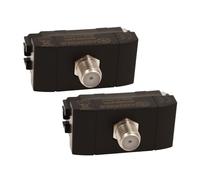 Serie Frutti Tomas Interruptores Desviadores, Compatible con Bticino Living Light Negro (2 uds. Toma TV SAT satélite)