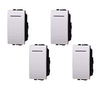 Serie Frutti Tomas Interruptores Inversores, Compatible con Bticino Living Light Blanco (4 uds. desviador)