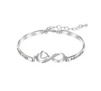 Serie Infinito-Pulsera de mujer Cubic Zirconia 925 Joyería de plata esterlina para mujer, Pulsera Mujer Plata de Ley Infinito Amor Pulseras de Zirconia Cúbica Corazón Joyería Regalos Cumpleaño