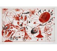 Serie Joan Miró, Arte abstracto en lienzo a color sin marco 60x40cm