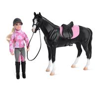 Serie Libertad de caballos Breyer | Caballo y jinete inglιs | Figura de caballo | 9"""" de largo x 7"""" de alto | Modelo #61156 Negro