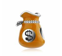 Serie Money Bag Colgante de cuentas de plata con cuentas