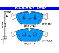 Serie Pastillas Freno 607280 13.0460-7280 Set Tabletas Frenos