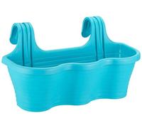 Serinova, Jardinera Balcón, 53 cm Largo, 10 LTS, Set 2 Unidades, Maceta Colgar, Barandilla (Turquesa), TOM5