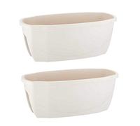 Serinova Jardinera Barandilla Balcón, 58x29x24 cm, 15,5 litros, Maceta Colgar (Blanco)