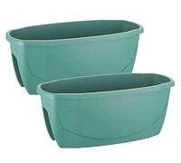 Serinova Jardinera Barandilla Balcón, 58x29x24 cm, 15,5 litros, Maceta Colgar Verde Oscuro