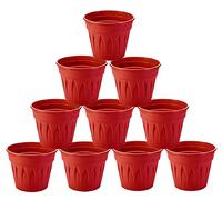 Serinova Maceta Redonda Set 10 Unidades 16 cm. diámetro, 1.5 litros (Rojo)