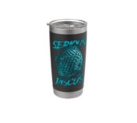 Serio acerca de los peces disco Acuarista cuidador de peces Vaso térmico de acero inoxidable de doble pared