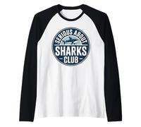 Serio sobre el Humor Amante de los Tiburones Camiseta Manga Raglan