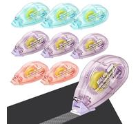 SERIONR 8 Piezas Celo Doble Cara, Cinta Adhesiva Doble Cara Transparente Dispensador, Pegamento Roller 6 mm x 6 m, Pegamento en Cinta Roller para Manualidades, Fotografías, Tarjetas, Sobres, Diarios