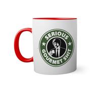Serious Gourmet Shit Funny Movie Parody Graphic samuel jackson Taza de color roja con mango a juego taza 330ml