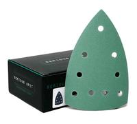 Serious Grit - Hojas de lija triangulares Delta de grano 150 de 4 x 6 pulgadas (100 mm x 150 mm) - Se adapta a lijadoras Festool DTS 400 y Mirka DEOS Delta - Papel de lija resistente con velcro para